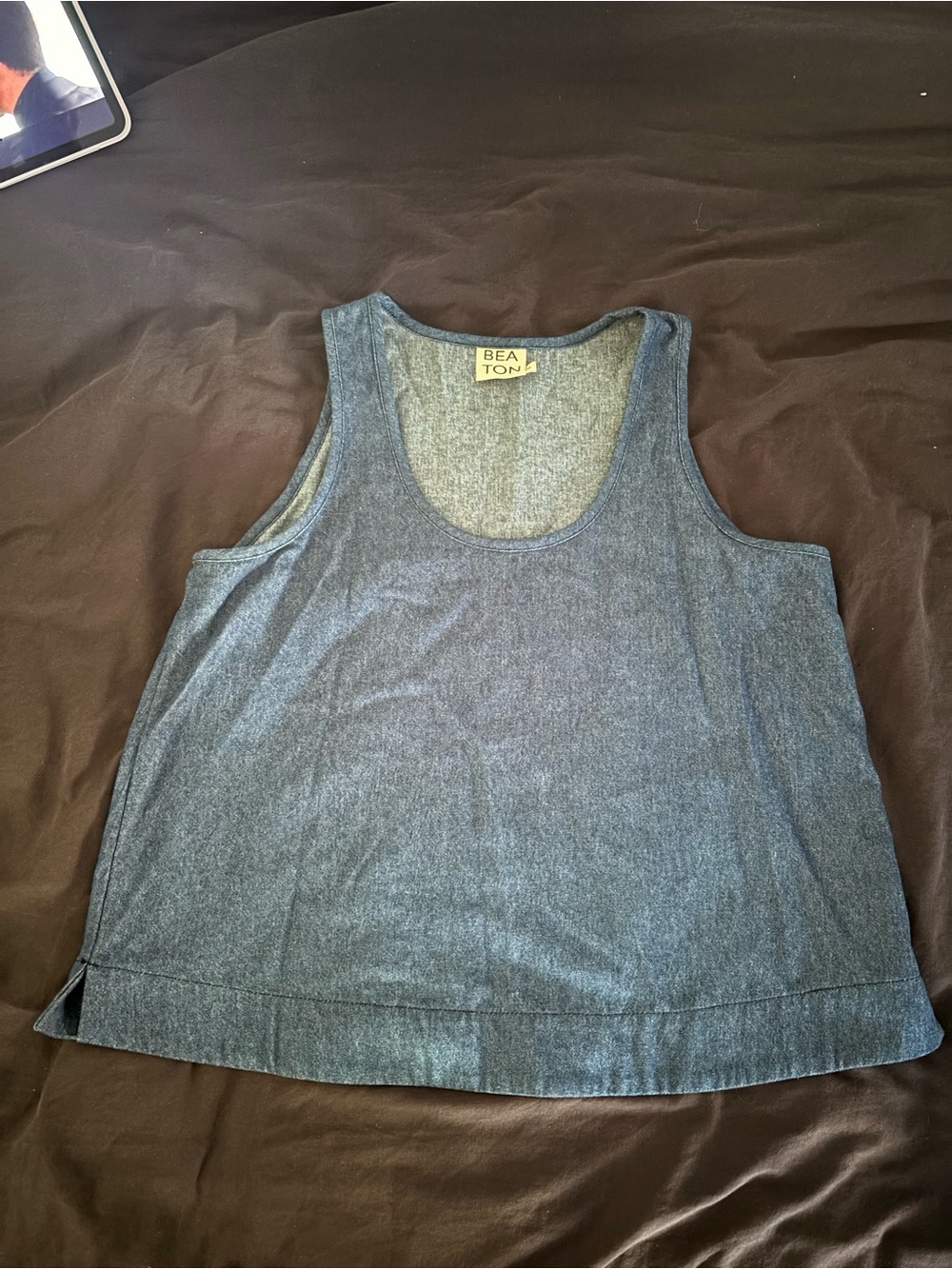 Beaton Linen Blue Denim Tank